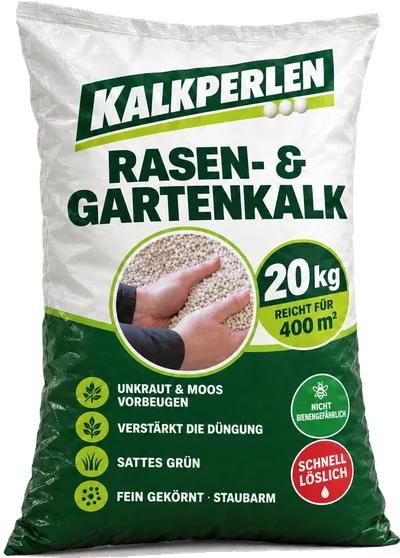 KALKPERLEN Rasen- und Gartenkalk im 20-kg-Sack